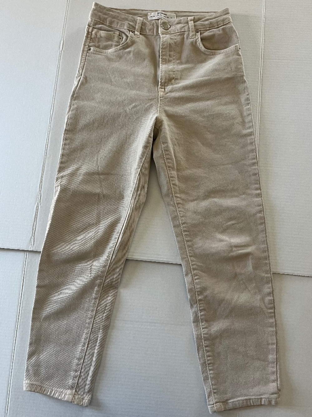 Vtg Stradivarius High Waisted Jeans US 6 Beige
